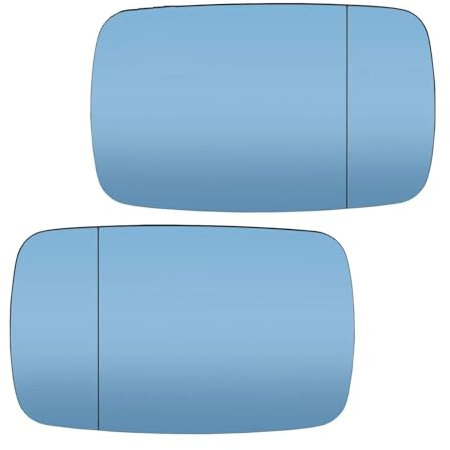 Glass for Car Mirrors Door Side Wing Mirror Glass Blue Rear View Rearview Stick On With Glue For BMW 3 5 Series E39 E46 320i 330i 325 525i 1997-2005(Pair)