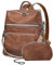Mochila Mujer de Cuero PU, Bolsos Mochila Ordenador Portátil Impermeable 2 En 1 para Mujer Casual Mochila Trabajo Escolar Antirrobo de Mochila para Viajar Trabajo Escolar