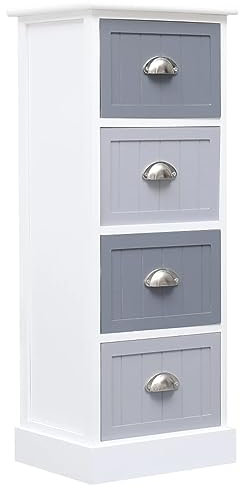 Buzaza Armoire latérale 35 x 30 x 90 cm Bois de Paulownia,Armoire De Toilette Miroir Salle De Bain,Armoire De Salle De Bain avec Miroir