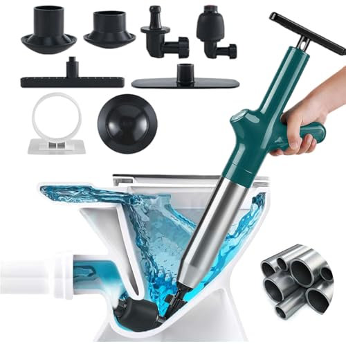 Wenbones Stantuffo per WC ad Aria Compressa, Sturalavandini a Pressione Nuovo Multifunzionale, Stura Lavandini e Scarichi per Disintasare WC, Lavello, Vasca, Scarico a Pavimento (Blu)