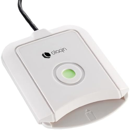 Lecteur de Carte Vitale Monofente Fixe - LITEO - Olaqin - Plug and Play - Ne nécessite Pas d'installation de Logiciel - Câble USB A