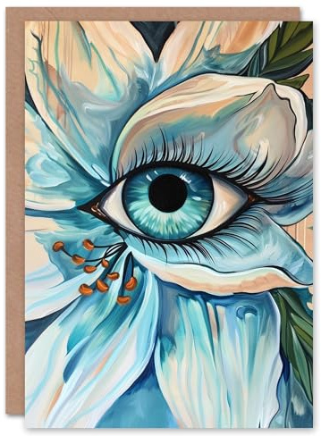 Artery8 Iris Flower Blue Eye Abstract Conceptual Art Blank For Him Or Her Art Birthday Card