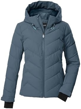 killtec Damen Skijacke/Steppjacke/Funktionsjacke in Daunenoptik mit Kapuze und Schneefang KSW 31 WMN SKI QLTD JCKT, taubenblau, 44, 43417-000