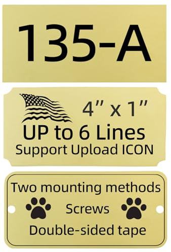 QIPAN Metal House Numbers Sign,Mailbox Numbers House Address Plaques,Indoor/Outdoor Use,Doorplate,Laser Engraving Personalized Address Signs for House,Apartment,Mailbox,Classroom (Gold, Large)
