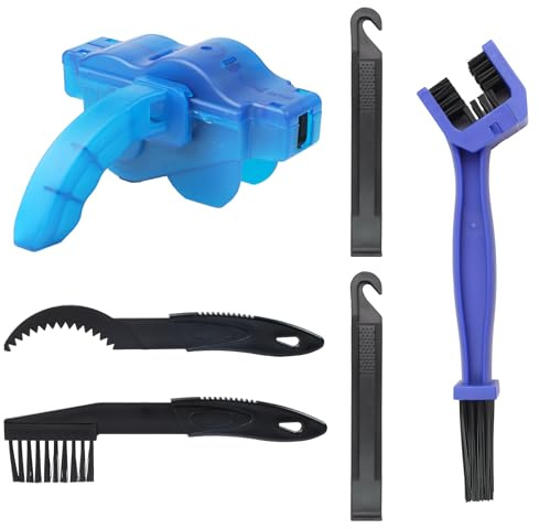 Fahrrad Kettenreiniger Kit 6 PCS, Fahrradkette Reinigungsset | Fahrrad Kettenreiniger Set mit Ketten, Ritzelbürste, Handschuhen, Schnell & Gründlich, Schonend für Alle Fahrräder