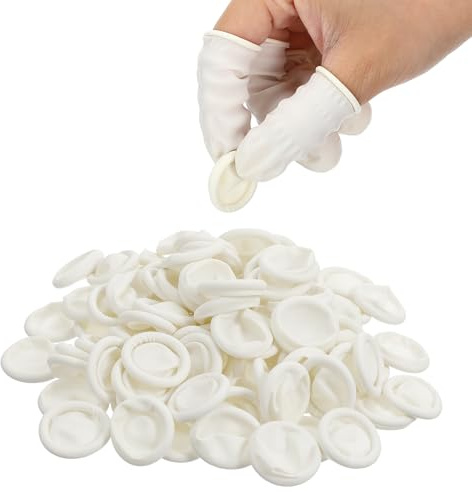 100 Stück Fingerlinge aus Latex,Fingerschutz,Fingerlinge Verband Fingerkappen,Antistatisch Fingerabdeckungen,Latex Finger ​cot,Latex-Nagelabdeckung,für Tattoo Schönheit Kosmetik Reinigung Schmuck