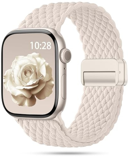 EPULY Geflochtenes Armband Kompatibel mit Apple Watch Armband 40mm 42mm(Series 11 &10) 41mm 38mm, Magnetisch Elastisches Stoff Nylon Band Wechseln für iWatch Armband Series 11 10 9 8 7 6 5 4 3 SE3/2/1