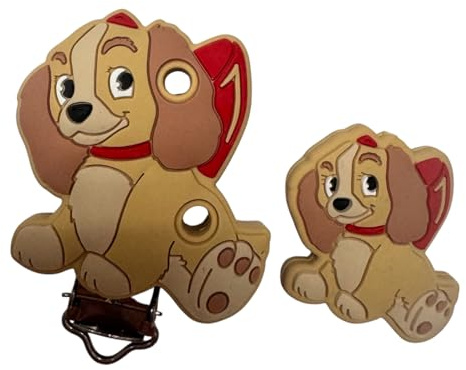 Clip et perle chien Belle silicone
