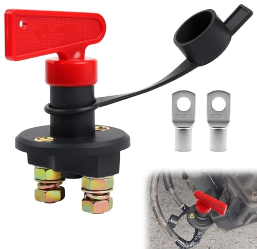 Batterieschalter 12V / 24V,Auto Batterie Trennschalter,Hauptschalter mit Abnehmbaren Schlüsseln,Batteriehauptschalter für Fahrzeug Boot Auto