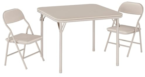 GAOMON 3 Piece Set Folding Table and Chairs Set, Boys and Girls Activity Table and Chairs Set for Dining Room,Daycare,Classrooms