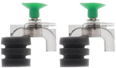 BELLIFFY 2 Stück Kleiner Aquarienfilter mit Starkem Saugnapf und Einfachem Reinigungssystem Aquarium Schwammfilter aus Kunststoff für Sauerstoffzufuhr im Heimfischtank