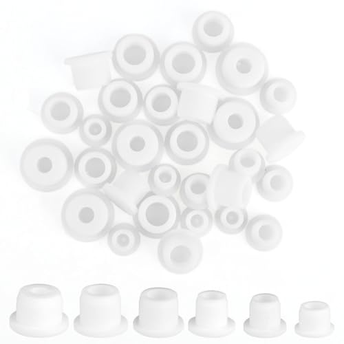 30pcs Silicone Wear-Resistant Salt and Pepper Stoppers Plugs, 6 Sizes | Bottle Stoppers for Salt & Pepper Shakers Airtight Seal Reusable & Soft Kitchen Replacement Plugs