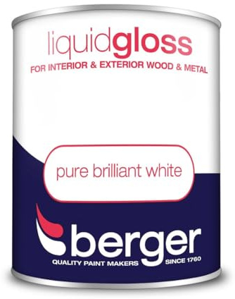 DRW Pure Brilliant Liquid Gloss Paint 750ml | Interior Wood and Metal Paint | High Shine Durable Gloss Finish | Trim Paint for Doors Skirting Boards Window Frames and Furniture