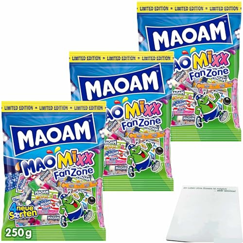 usy Bundle für Maoam MaoMixx FanZone 3er Pack (3x250g Beutel) + usy Block