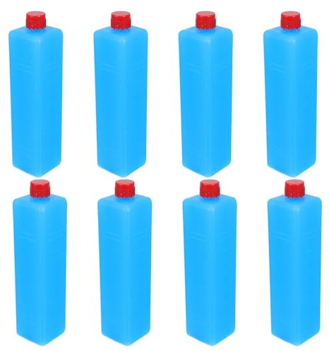 BUGUUYO 8 Pièces Lot de Pains de Glace Réutilisables en PE Bleu pour Glacière Effet de Refroidissement Rapide, Rechargeables, pour Plage et Camping en Été