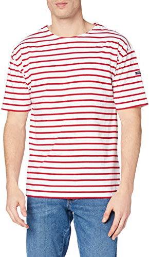 Armor Lux Herren Marinière Theviec Homme T Shirt, Mehrfarbig (320 Blanc/Braise 320), M EU
