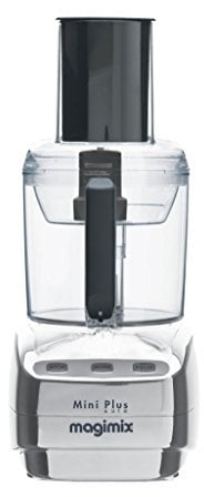 Magimix Mini Plus Zilver/Zwart Robot Culinaire 9.7 livres 400W Sécurité Verrou Acier Inoxydable Hachage Lavage à la main
