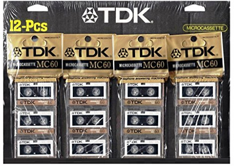 TDK MC60 12 Pack Microcassette Recording Tape