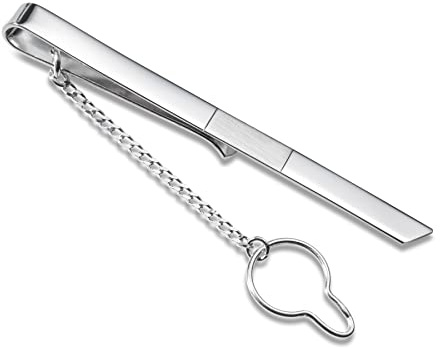 Herren Krawattennadel Aus 925 Sterling Silber Mit Glänzendem Und Mattem Streifen