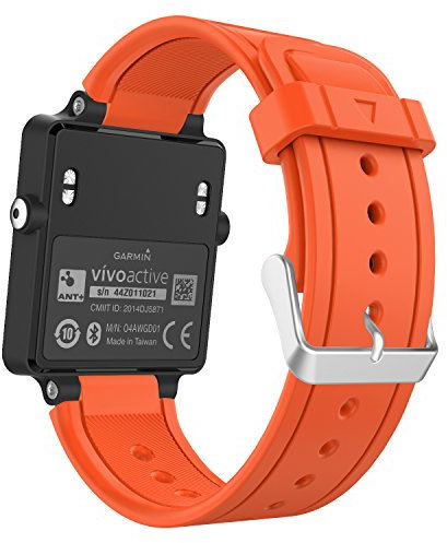 MoKo Garmin Vivoactive Watch Cinturino, Braccialetto di Ricambio in Silicone per Garmin Vivoactive/Vivoactive Acetate Sports GPS Smart Watch, Arancio