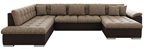 Mirjan24 Eckcouch Ecksofa Niko Bis, Design Sofa Couch mit Schlaffunktion und Bettkasten U-Sofa Farbauswahl Wohnlandschaft vom Hersteller (Ecksofa Rechts, Soft 066 + Lawa 02)