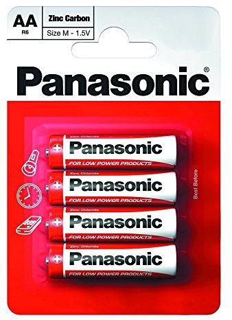 Panasonic Set di 4 batterie AA Zinco-Carbonio monouso (La confezione può variare)