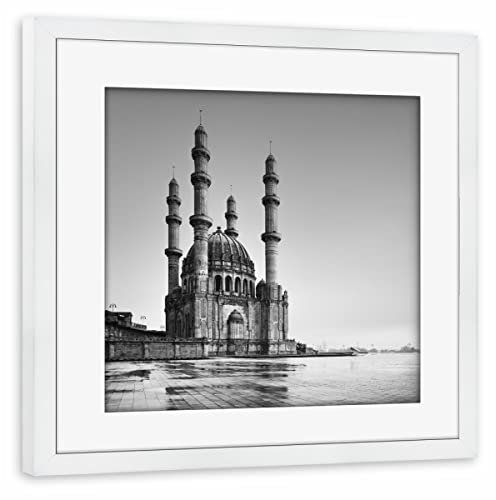 artboxONE Poster mit Rahmen weiß 20x20 cm Heydar Mosque - Baku von Ronny Behnert - gerahmtes Poster