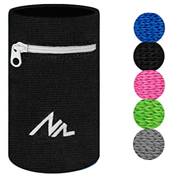 NEWZILL Handgelenk-Armband mit Reißverschluss – Baumwoll-Schweißbänder für Damen und Herren, ideal für Sport, Laufen, Walking, Basketball, Fußball, Tennis, Wandern, Workout und mehr, lang