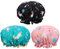 Jieddey Duschhaube Einhorn,3er Pack Damen Duschhut wasserdichte Badehüte Doppelschichtige Badekappe Wiederverwendbare Duschmütze mit Gummiband Badekappen für Mädchen Frauen Kinder Dusche Spa BK