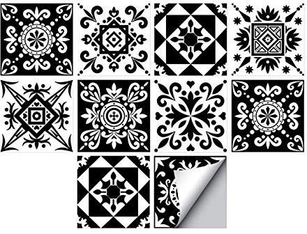 Andiker 20 Feuilles Mural Stickers Carrelage de 15cm X 15cm, 2D Imperméables Carreau de Ciment Adhesif, Autocollants Carreaux Dosseret pour Cuisine, Salle de Bain la Décoration à la Maison