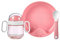 Mepal – Baby 3er Geschirrset Mio – Inklusive auslaufsicherem Trinkbecher, Lernteller & Lernlöffel – Spülmaschinengeeignet & BPA frei – 3er Set – Deep pink