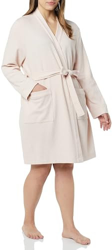 Amazon Essentials Peignoir Long en Tissu Nid D’Abeille Léger (Grandes Tailles Disponibles) Femme, Rose Pâle, L