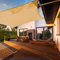 HAIKUS Voile d'ombrage Imperméable Carré 5x5m, Toile Ombrage PES Résistant à l'eau, Filet dombrage 5m Résistant 98% Protection Rayons UV pour Patio Jardin Terrasse Camping Extérieur, Sable 5x5