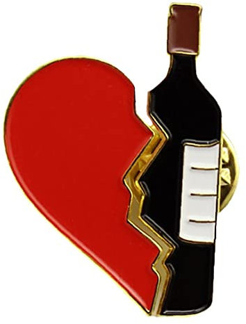 TOSSPER Épingles De Broche en Émail, Coeur À Vin Rouge Bouteille De Bouteille Broches Broches De Veste De Veste De Veste D'écharouche Materbe