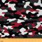 Camo Stoff für Jungen Meterware Armee Camouflage Polsterstoff für Kinder Schwarz Weiß Militär Innen Außenbereich abstrakte Kunst vorgeschnittener Stoff für Kleidung Quilten Nähen Rot 92 x 150 (HxB)