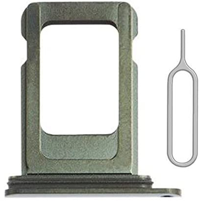 Perzework SIM Card Tray Holder Slot Replacement for iPhone 11 Pro and iPhone 11 Pro Max (Midnight Green) with Waterproof Rubber Ring and Eject Pin (Single Sim Version)