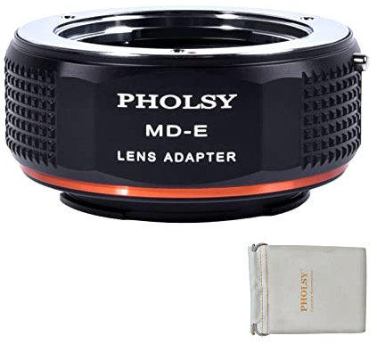 PHOLSY Adaptateur pour objectifs Minolta Rokkor MD/MC/SR et Appareil Photo Sony E, a1, a9 II, a7S III/II, a7R V/IV/III/II, a7R a7C a7 IV/III/II, a7 a6600 a6500 a6400 a6100 a6000, Type NEX