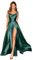 BABYONLINE D.R.E.S.S. Robe Femme Cérémonie Longue GRFande Taille avec Fente Sexy Dos Nu Robe Femme Chic Soirée Vert Foncé 38