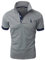 LIUPMWE Mens Polo Shirts Short Sleeve Giraffe Embroidery Golf T-Shirt S-3XL,XL,Blue+Grey