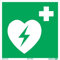 Schild Defibrillator (AED) 150x150 mm Rettungszeichen Defibrillator (AED) nach ISO7010 Kunststoffplatte