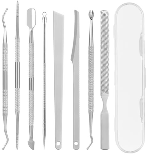 LOPHE Set de Herramientas para Pedicura, 8 Piezas Kit de Eliminación de Uñas Encarnadas, Cuchillos de Pedicura Profesionales, Acero Inoxidable Kit de Herramientas de Pedicura