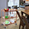 Rolling Kitchen Cart, Kitchen Island Cart Butcher Block Table with 4 Wheels 3 Tier Moveable Kitchen Trolley, Kitchen Cart Rolling Storage Rack, Kitchen Organizer for Home Kitchen