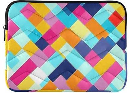 Laptop Sleeve Case 13-14 Inch Thin Computer Cases for Laptop Gingham Colorful Computer Bag with Zipper for Laptop Computer accesorios para Medium