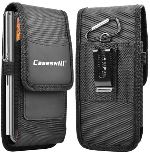 Caseswill Phone Holster for Samsung Galaxy Z Fold 7 6 5 4 3 2 5G Case Rugged Nylon Phone Pouch with Belt Clip Holster and Card Holder