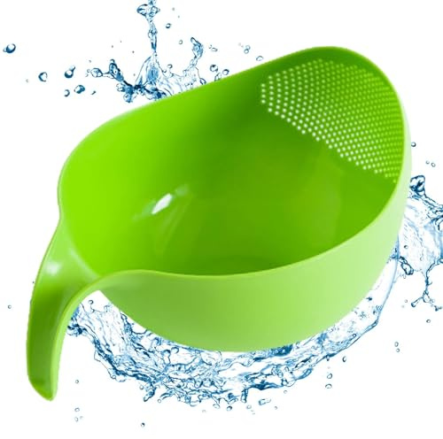 Ciotola per colino per riso - Cestello per lo scarico della cucina, Cestino per il lavaggio della frutta | Lavatrice scolariso con filtro laterale di sicurezza con base inclinata, filtro da cucina lav