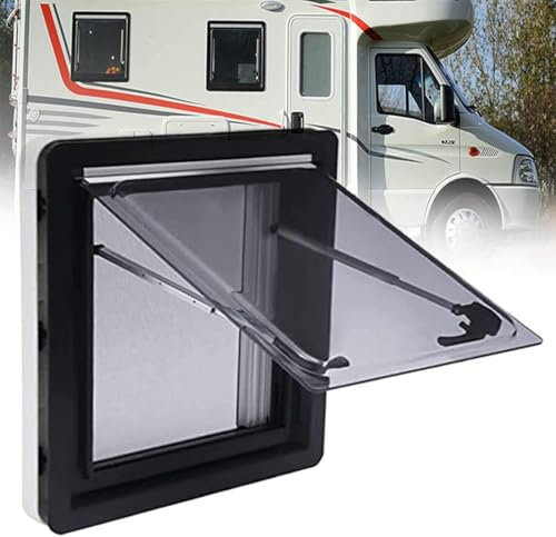 Finestra laterale incernierata per camper e camper con tende oscuranti e zanzariere per conversione caravan