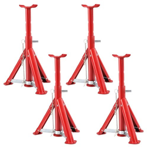 Daromigo Cavalletto pieghevole 2T, cavalletti di sostegno per auto, cavalletti di supporto, livello 3, regolabile in altezza 280-365 mm, supporto ad alta capacità (4 pezzi)