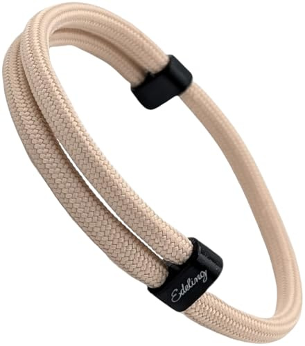Paracord Armband Herren & Damen - Minimalistisch, Surfer, Outdoor & Segeltau Style - verstellbare Armbänder für Männer, Frauen, Pärchen, Jungs, Mädchen - Surferarmband, Stoff (beige)