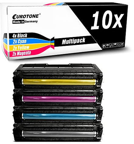 Eurotone Druckerpatrone kompatibel für Ricoh Aficio SP C220 A SP C220 N SP C220 S SP C221 N SP C221 SF SP C222 DN SP C222 SF SP C240 DN SP C240 SF, 4X BK, 2X C, 2X Y, 2X M im Set