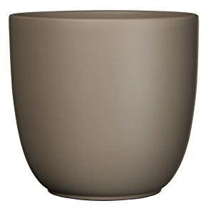 Mica decorations 144300 Tusca Übertopf Keramik für indoor, taupe matt, 28 x 28 x 25 cm